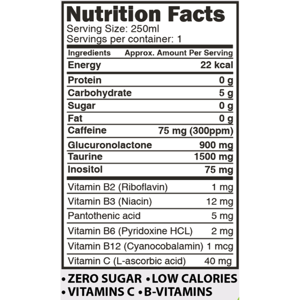 XS Energy Drink Mojito 250 ml x 4 Cans with Zero Sugar Amway India