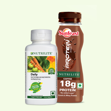 Nutrilite Daily 120 with ITC Sunfeast Protein Shake by Nutrilite (pack of 24)