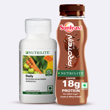 Nutrilite Daily 120 with ITC Sunfeast Protein Shake by Nutrilite (pack of 6)