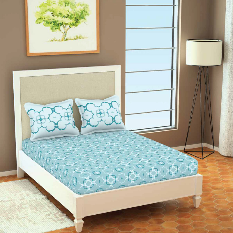 Antibacterial Sky Blue Bedsheet Premium Bedding Amway