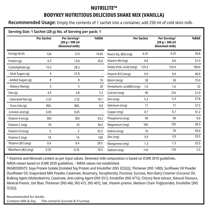 BodyKey by Nutrilite™ Meal Replacement Shake Mix – French Vanilla